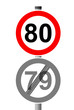 Jahreszahlen Schild 80