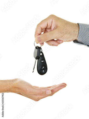 Photo: Giving car key Giving car key