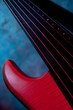 Red acoustic guitar. Macro shoot Red acoustic guitar. Macro shoot