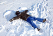 Boy in the snow. Boy in the snow.