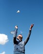 Girl playing badminton