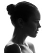 silhouette of pretty woman