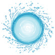 Vector: Water splash in round shape swirl frame. Water splash in round shape swirl frame.