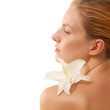 beautiful young woman with flower