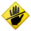 schild kein durchgang, gesperrt, gelb