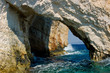 A sea cave, rock formation at sea coast, Hellenic Republic. A sea cave, rock formation at sea coast, Hellenic Republic.