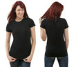 Redhead female with blank black shirt Redhead female with blank black shirt
