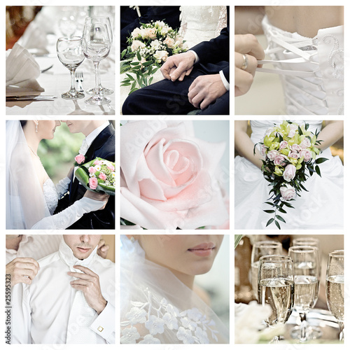 Zdjęcie: collage of nine wedding photos collage of nine wedding photos