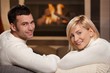 Romantic couple at home