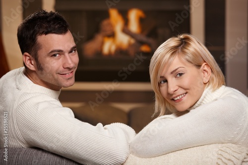 Photo: Romantic couple at home Romantic couple at home