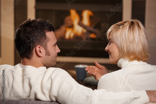Photo: Romantic couple at home Romantic couple at home