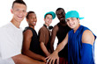 Young fresh group of hip teenagers.