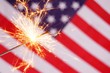 Sparkler And Usa Flag