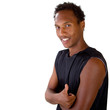 Young black teenager with thumbs up sign