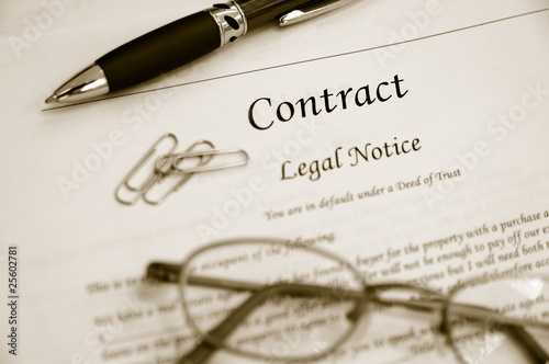 Photo: legal contract legal contract