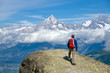 Hiker in the swiss alps