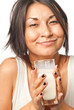 Pretty girl with a glass of milk Pretty girl with a glass of milk
