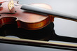 Violin and bow on dark background Violin and bow on dark background