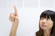 asian girl touch screen