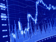 3d blue background with stock diagram