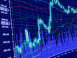 3d blue background with stock diagram