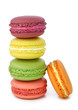 Colorful macaroons isolated on white background