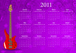Vector American calendar 2011 with bass guitar