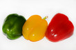 Paprika in rot, gelb und grün