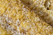 Sucre en poudre cristallisé sur des beignets