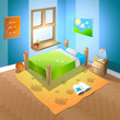 detailed bedroom illustration