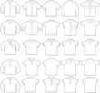 Polo & button down shirts outline vector templates