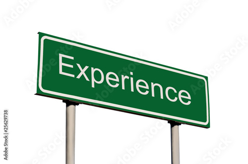 Foto: Experience Green Road Sign Isolated Experience Green Road Sign Isolated