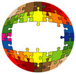 Colorful rounded puzzle with copy space inside - vector Colorful rounded puzzle with copy space inside - vector