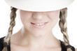 young pretty girl portrait over white background