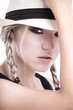 young pretty girl portrait over white background