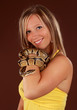 woman holding a snake woman holding a snake