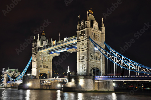 Fototapeta Tower Bridge at night, London, HDR photo