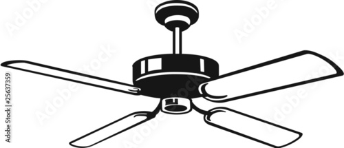 Vector: Ceiling Fan Vinyl Ready Vector Illustration Ceiling Fan Vinyl Ready Vector Illustration