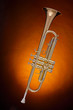 Gold Trumpet Isolated on Spotlight