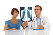 Doctor and patient looking an x-ray image Doctor and patient looking an x-ray image
