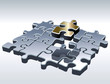 Jigsaw puzzle set. One outstanding part. Vector illustration