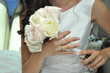 Bride holding beautiful  wedding  bouquet