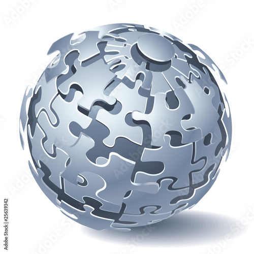Vector: Jigsaw puzzle sphere. Dynamic Explosion. Vector illustration Jigsaw puzzle sphere. Dynamic Explosion. Vector illustration