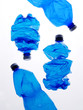bottles of blue plastic in composition