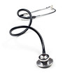 a Doctor's stethoscope on a white background with space for text