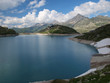 Weissee alpine lake in the Alps
