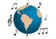 Music illustration around the world