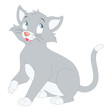 Illustration: Gray Cat Sitting Gray Cat Sitting
