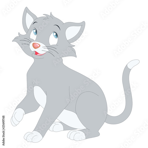 Illustration: Gray Cat Sitting Gray Cat Sitting