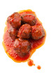 meatballs in tomato sauce on white background